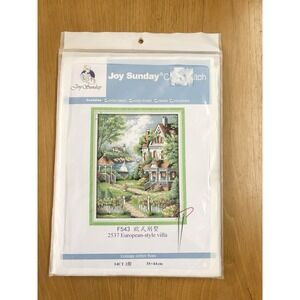 Joy Sunday Counted Cross Stitch Kit F543 European-Style Villa 14CT Unprinted